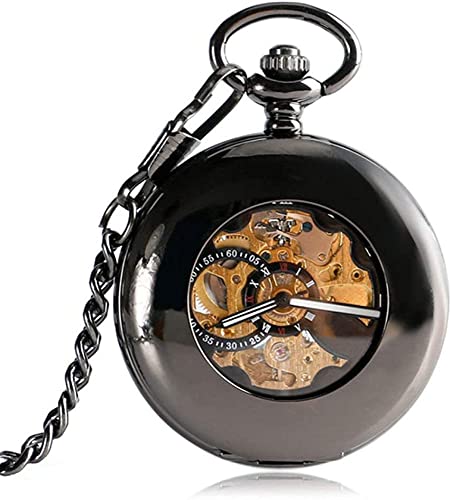 GSZCCZS Vintage Smooth Case Pocket Watch Skeleton Männer stilvolle luxuriöse automatische mechanische Exquisite Coole römische Ziffern Geschenk Weihnachten von GSZCCZS