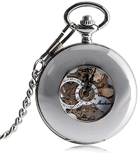 GSZCCZS Vintage Smooth Case Pocket Watch Skeleton Männer stilvolle luxuriöse automatische mechanische Exquisite Coole römische Ziffern Geschenk Weihnachten von GSZCCZS