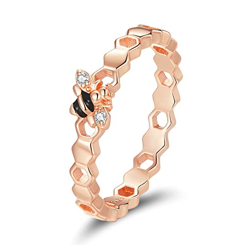 GSZCCZS Wabenringfinger Ringe für Frauen strukturierte Ringringe Band feiner Schmuck von GSZCCZS