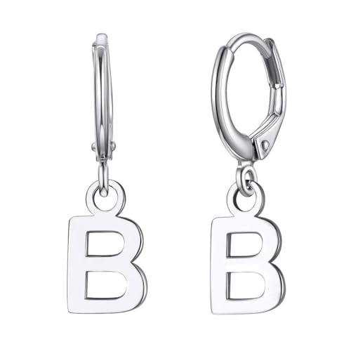 Plattierte Reifenohrringe für Frauen Dangle -Reifen Ohrringe Alphabet Buchstaben Ohrringe plattiert Ohrring für Weihnachtsgeschenke von GSZCCZS