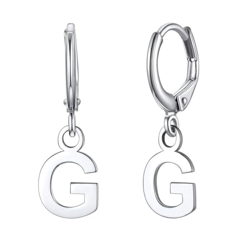 Plattierte Reifenohrringe für Frauen Dangle -Reifen Ohrringe Alphabet Buchstaben Ohrringe plattiert Ohrring für Weihnachtsgeschenke von GSZCCZS
