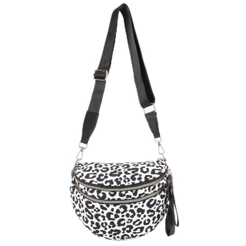 GSenhui Bauchtasche Damen Groß Karierte Crossbody Bag Checkered Gürteltasche Nylon Schachbrett Umhängetasche Breiter Gurt Plaid Crossbag Schwarz von GSenhui