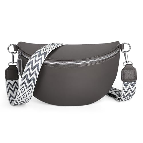 GSenhui Bauchtasche Damen Leder Crossbody Bag Damen Bauchtasche Breiter Gurt mit Reißverschluss,Umhängetasche Schwarz für Reisen Einkaufen GSenhui Bauchtasche Damen Leder Crossbody Bag Damen Bauchtasche Breiter Gurt mit Reißverschluss,Umhängetasche Schwarz für Reisen Einkaufen von GSenhui