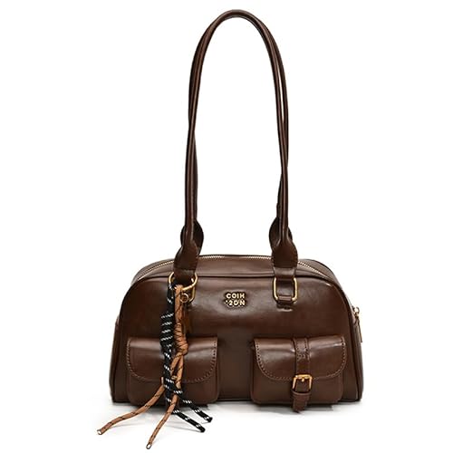 GSenhui Boston Handtasche Damen Retro Tragetasche Frauen Vintage Umhängetasche mit Mehreren Taschen, PU Leder Schultertasche Wasserdicht Henkeltasche für Schule Arbeit von GSenhui