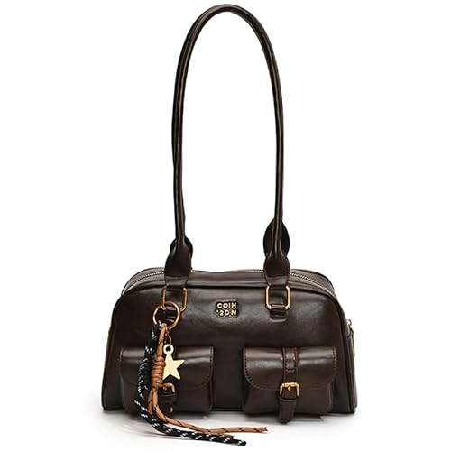GSenhui Boston Handtasche Damen Retro Tragetasche Frauen Vintage Umhängetasche mit Mehreren Taschen, PU Leder Schultertasche Wasserdicht Henkeltasche für Schule Arbeit von GSenhui