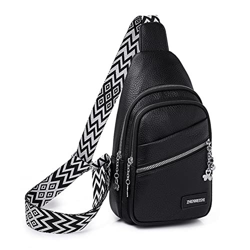 GSenhui Brusttasche Damen Sling Bag Leder Crossbody Bag Klein Umhängetasche Schultertasche Stylisch für Einkaufen Radfahren Bergsteigen von GSenhui