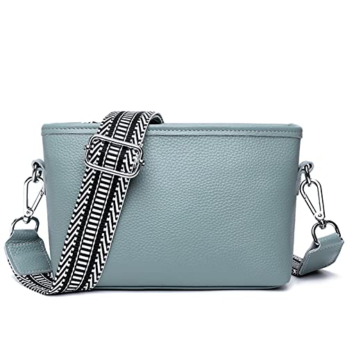 GSenhui Crossbody Bag Damen Breiter Gurt, Bauchtasche Damen Leder Geldbörse,Breite Umhängetasche mit Reißverschluss und Abnehmbar Schultergurt von GSenhui