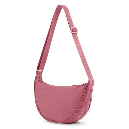 GSenhui Crossbody Bag Damen Halbmond Schultertasche, Hobo Halfmoon Bag Einfarbige Umhängetasche Damen Kleine für Damen Reisen von GSenhui