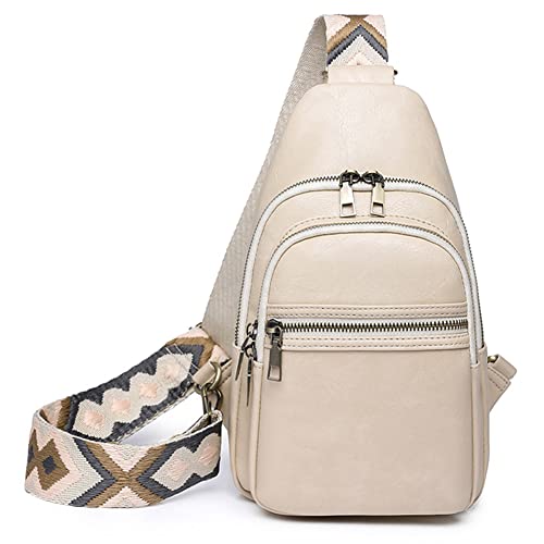 GSenhui Damen Sling Bag Umhängetasche Damen Klein Crossbody PU Leder Schultertasche Crossbag Bauchtasche Stylisch für Wandern, Radfahren, Reisen,Bergsteigen von GSenhui