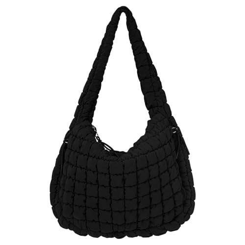 GSenhui Gesteppte Tasche Groß, Puffer Tasche Crossbody Bag Puffy Tote Bag Stepptasche zum Umhängen, Baumwolle Quilted Bag Hobo Bag Einfarbig Daunen Puffer-Tragetasche von GSenhui