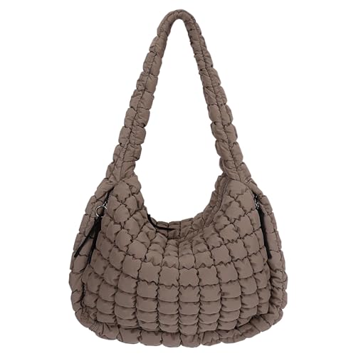 GSenhui Gesteppte Tasche Groß, Puffer Tasche Crossbody Bag Puffy Tote Bag Stepptasche zum Umhängen, Baumwolle Quilted Bag Hobo Bag Einfarbig Daunen Puffer-Tragetasche von GSenhui