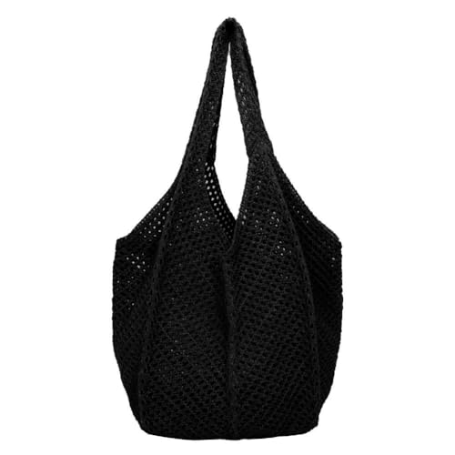 GSenhui Häkeltasche Gehäkelte Tasche Strandtasche, Gestrickte Schultertasche Sommertasche Boho Tote Bag Damen Gehäkelt Umhängetasche für Büro Strand Einkauf von GSenhui