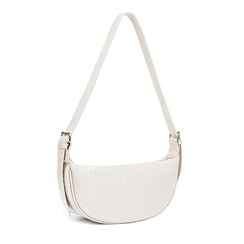 GSenhui Halbmond Crossbody Bag Gewebte Schultertasche Tote Bag Geflochtene Tasche Umhängetasche Frauen mit Reißverschluss Woven Half Moon Bag für Täglich Arbeiten Freizeit von GSenhui