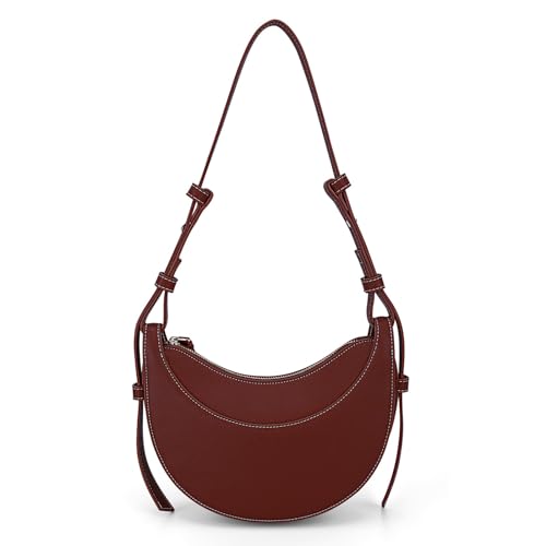 GSenhui Halbmond Schultertasche Kunstleder Crossbody Bag Damen Klein Half Moon Bag Hobo Umhängetasche mit Reißverschluss Handtasche Crossbag Women von GSenhui