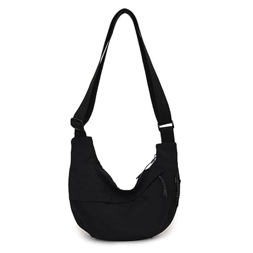 GSenhui Halbmond Tasche Damen Umhängetasche Nylon Crossbody Moon Bag Hobo Bag Slouchy Shoulder Bag Crossbag mit Weizenähren Bauchtasche Damen-Schultertaschen von GSenhui