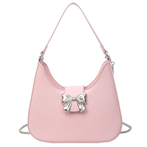 GSenhui Handtasche Klein Halbmond Umhängetasche Achseltasche Tote Bag Aesthetic Hobo Bag, y2k Tasche Moon Bag Teenager Schultertasche mit Kette, Crossbody Bag für Frauen Mädchen S-L von GSenhui