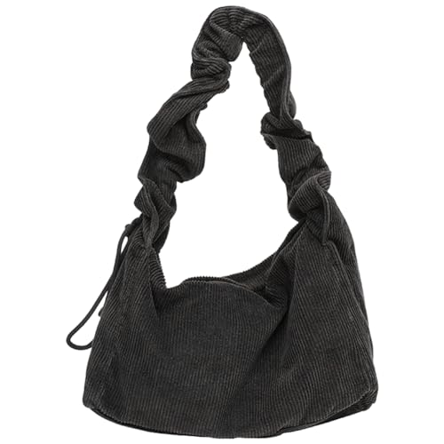 GSenhui Hobo-Tasche Cord,Corduroy Shoulder Bag,Umhängetasche Cord Klein,Knödel Tote Bag Falten mit Kordelzug-Schultergurt Achsel Tasche Arbeiten Täglich von GSenhui