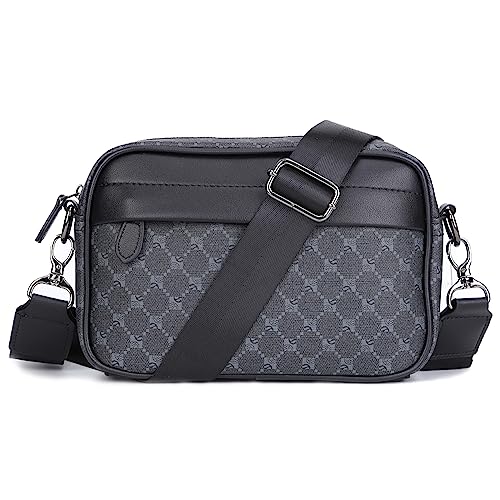 GSenhui Klein Umhängetasche Herren Leder Moderne Taschen mit Breitem Schultergurt Crossbody Tasche mit Reißverschluss Messenger Bag Herren für Geschäft, Alltag von GSenhui
