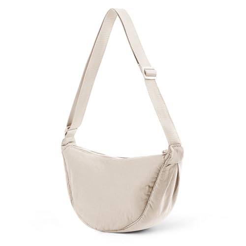 GSenhui Crossbody Bag Damen Halbmond Schultertasche, Hobo Halfmoon Bag Einfarbige Umhängetasche Damen Kleine für Damen Reisen von GSenhui