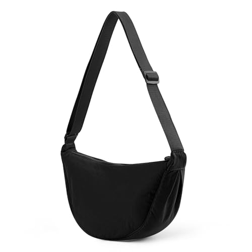 GSenhui Crossbody Bag Damen Halbmond Schultertasche, Hobo Halfmoon Bag Einfarbige Umhängetasche Damen Kleine für Damen Reisen von GSenhui