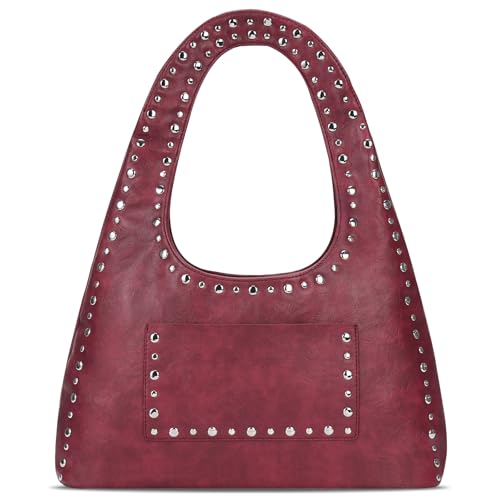 GSenhui Nieten Umhängetasche Y2K Handtasche Damen Studded Purses Punk-Stil Geldbörse Shoulder Bag Rivet Tragetasche für Coole Sachen Mädchen von GSenhui