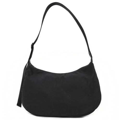 GSenhui Nylon Halbmond Crossboday Tasche Hobo Tasche Half Moon Bag mit Reißverschluss Nylon Achsel Tasche Handtasche Chulterbeutel für Frauen Geburtstag Mittelgroß von GSenhui