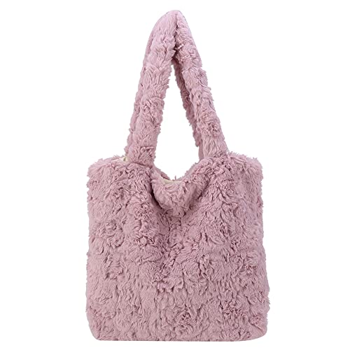 GSenhui Plüsch Handtasche Damen, Große Kapazität Flauschige Tasche, Handtasche Damen umhängetasche, Y2K Tote Bag Aesthetic Schultertasche Einkaufstasche für Mädchen Arbeit Schule von GSenhui