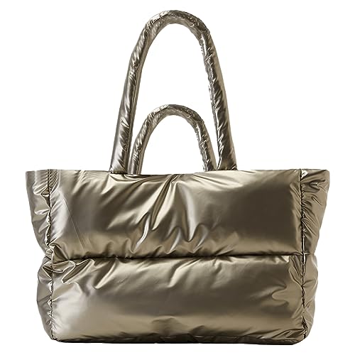 GSenhui Puffer Bag Damen,Puffer Tote Umhängetasche Stepptasche Bag mit Tragegriff und Reißverschluss, Gesteppte Tasche Leicht Hobo Handtasche Damen Shopper Tragetasche Gross Frauen von GSenhui