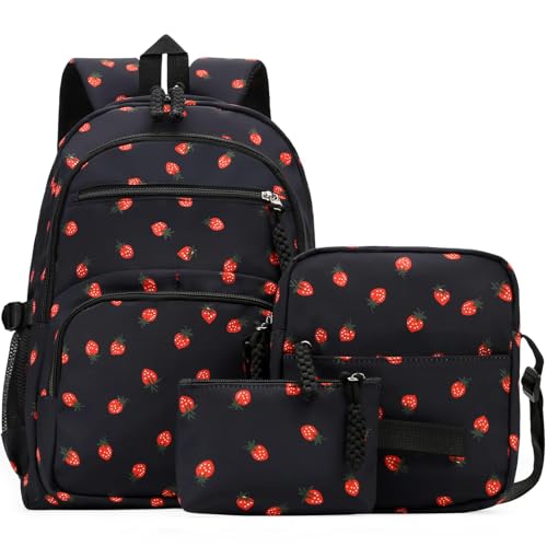 GSenhui Schulrucksack Mädchen Teenager Coquette Schultaschen-Sets Rucksack Kinder Japanese School Bag mit Umhängetasche u Kleine Geldbörse für die Schule Backpack von GSenhui