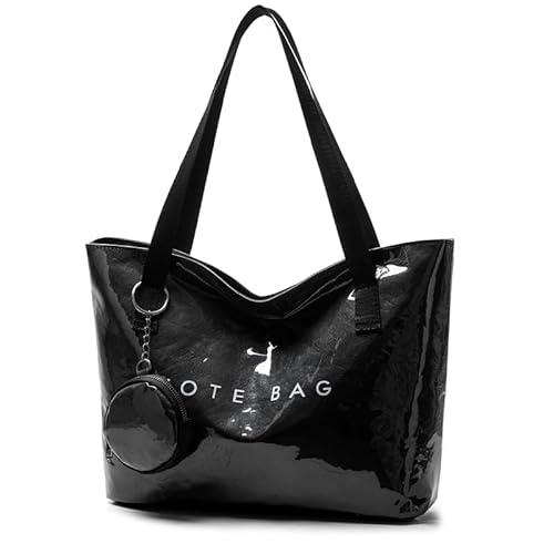 GSenhui Tote Bag Damen PVC-Tragetasche Groß Handtasche Shopper Transparente Henkeltaschen mit Kleine Geldbörse Gross Schultertasche Arbeitstasche Plastic Handbags von GSenhui