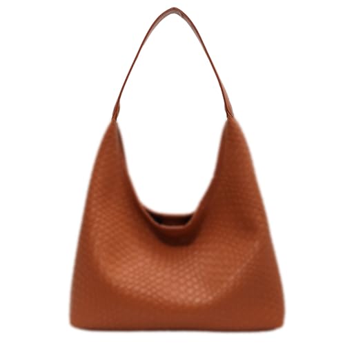 GSenhui Geflochtene Tasche Shopper PU Beuteltasche Tote Schultertasche Gewebte Handtasche Einkaufstasche Tote Bag Tragetasche für Schule Täglich Arbeiten von GSenhui