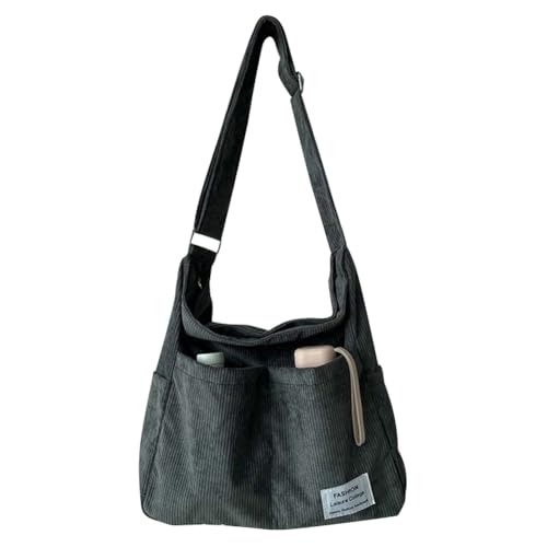 GSenhui Umhängetasche Damen, Unisex Cord Crossbody Bag Groß, Tote Bag Multifunktionale Schultertasche Vintage Messenger Bag für Shopper Lässige Täglich von GSenhui