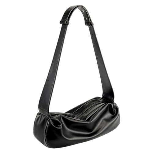 GSenhui Umhängetasche Damen Leder Knödeltasche Schultertasche Plissee Tasche mit reißverschluss Hobo Bag Achselhöhlen Tasche PU Tragetasche Handtasche für Mädchen von GSenhui