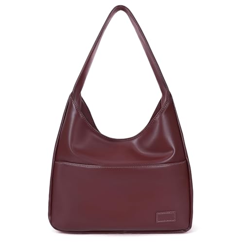 GSenhui Umhängetasche Vintage Leder Beuteltasche Retro Schultertasche Achselhöhle Tasche Tragetasche Vintage Große Kapazität mit Magnetische Schnalle Hobo Tote Bag Braun von GSenhui