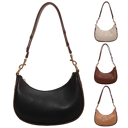 GSenhui Unterarmtasche Damen Klein aus Leder, Handtaschen Klein Half Moon Umhängetasche Tasche Einfarbig Schultertasche Handbags Modische Hobo-Tasche für Frauen von GSenhui