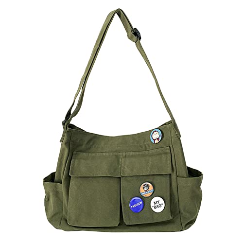 GSenhui Kuriertasche Messenger Bag Vintage Canvas Crossbody Bag Groß, Unisex Segeltuchtasche Umhängetasche Canvas Schultertasche für Teenager Jugendlich Schule Lässige Täglich von GSenhui