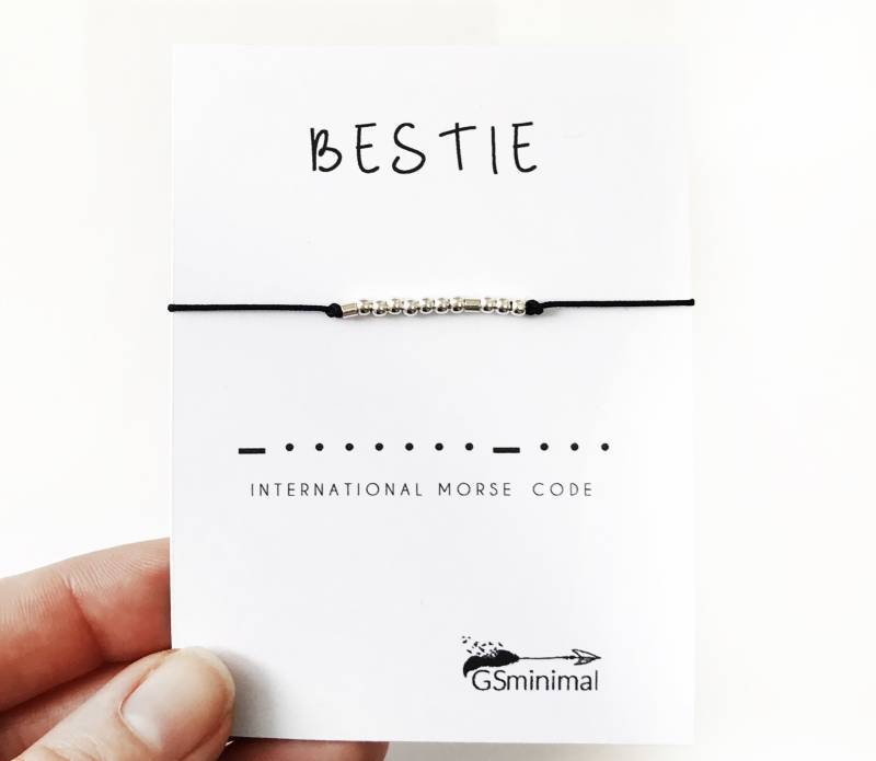 Bestie Morse Code Armband, Sterling Silber Beste Freundin Geschenk, Geburtstag Bff, Freundschaftsgeschenk von GSminimal