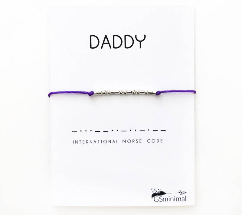 Daddy Armband - Morse Code Papa Armband Vatertagsgeschenk Sterling Silber Für Schwangerschaft Ankündigung An Ehemann von GSminimal