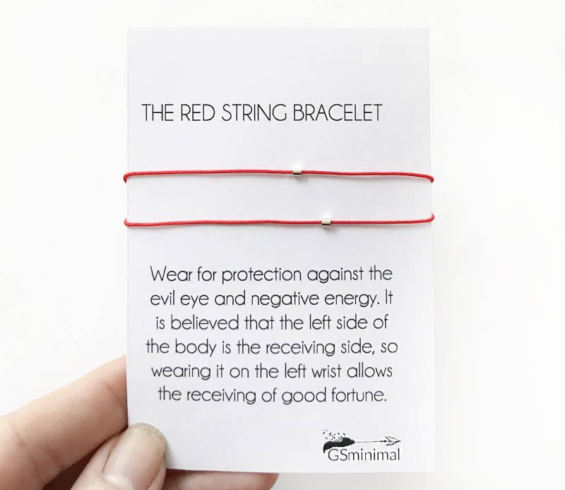 Die Rote Schnur Armbänder, 2mm Tube Silber Perle, Armband Set, Paararmband, Des Schicksals, Passendes Armband, Armbänder Für Paare von GSminimal