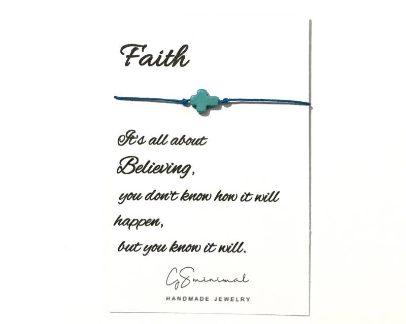 Freundschaftsarmband, Glaubensgeschenke Für Sie, Religiöse Gastgeschenke, Glaubensschmuck, Gesegnetes Wunscharmband, Geschenk Frauen von GSminimal