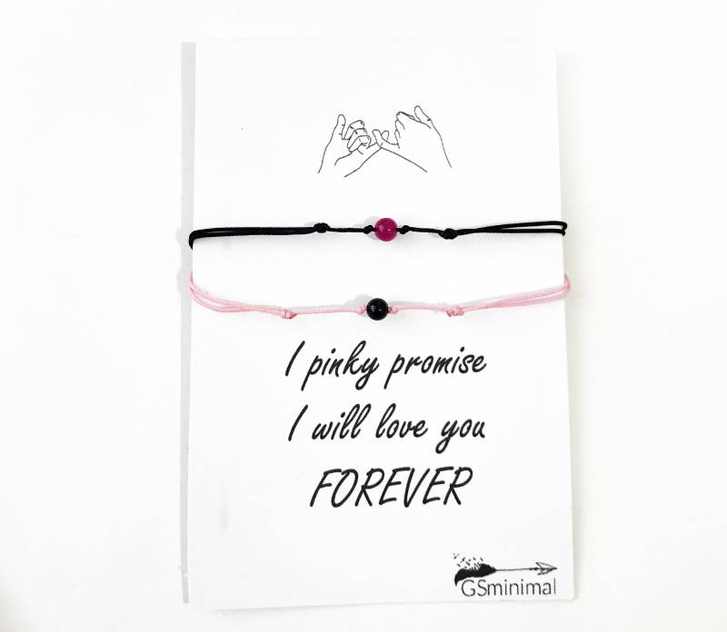 Pinky Versprechen Armband, Paar Armband Set, Wunsch Swear His Hers Passende Armbänder von GSminimal