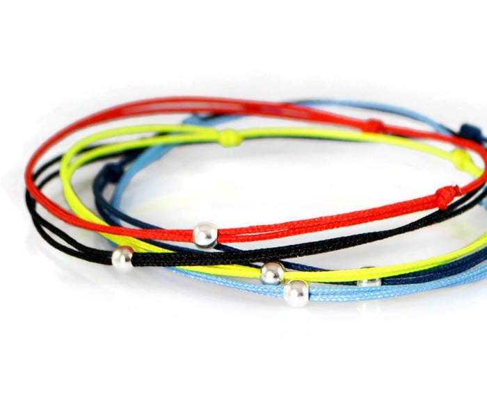 Rotes Armband Für Männer Für Frauen Paare Sterling Silber Perlenarmband Bunt Freundschaftsarmband Stapelbar Minimal von GSminimal