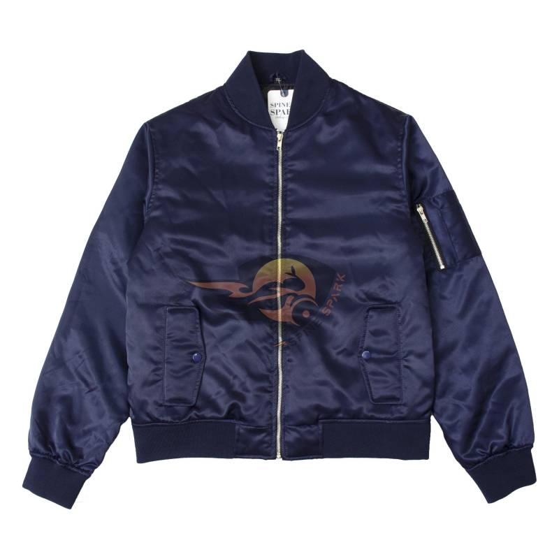Navy Blue Satin Bomber Handgefertigte Flugpilot Trucker Zip Up High School Letterman Baseball Street College Universität Ma-1 Jacke Navy Blue Satin Bomber Handgefertigte Flugpilot Trucker Zip Up High School Letterman Baseball Street College Universität Ma-1 Jacke von GStyle2020