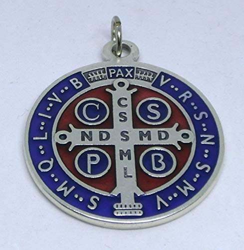 GTBITALY 60.050.31 Medaille des Heiligen Benediktes, Silber emailliert, Größe 48 mm, mit Ring Prete Exorcismus Suora Heilige Kirche GTBITALY 60.050.31 Medaille des Heiligen Benediktes, Silber emailliert, Größe 48 mm, mit Ring Prete Exorcismus Suora Heilige Kirche von GTBITALY