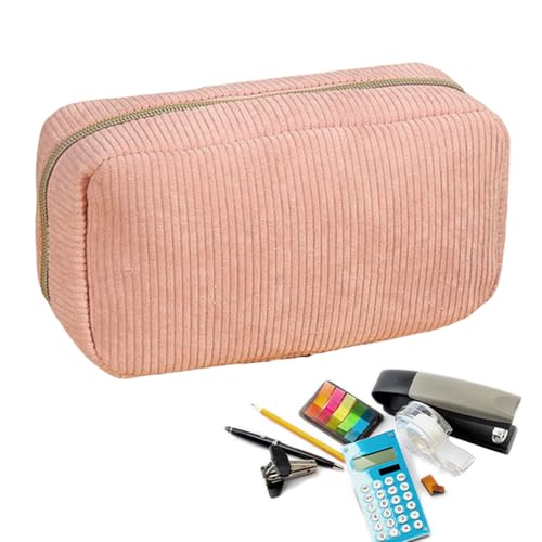 GTFYUDGH Federmäppchen Etui,Cord Federtasche Organizer Mit Weichem Reißverschluss Maßstab Halter Multifunktional - Reißverschluss Schreibwaren Aufbewahrung für Jugendliche Schüler Studenten Kinder von GTFYUDGH