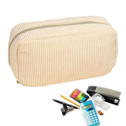 GTFYUDGH Federmäppchen Etui | Schullederetui Cord Tasche,Reißverschluss Schreibzeug Behälter für Teenager Schüler Studenten Mädchen Kinder von GTFYUDGH