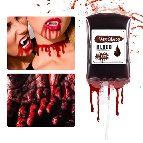 GTFYUDGH Flüssige Malbeutel | 170ml Wasserdichte Vampir Party Deko,Rot Blaue Mal Dekoration Schminke Für Frauen Männer Kostüm von GTFYUDGH