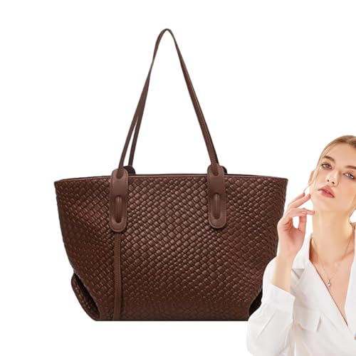 GTFYUDGH Gewebte Tragetasche | Leder Tragetasche für Damen - Leichte Faltbare Handtasche für Einkaufen Arbeit Reise GTFYUDGH Gewebte Tragetasche | Leder Tragetasche für Damen - Leichte Faltbare Handtasche für Einkaufen Arbeit Reise von GTFYUDGH