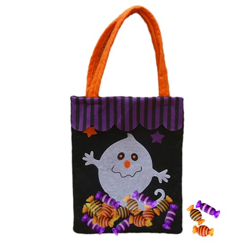 GTFYUDGH Halloween Tasche,Halloween Snacktasche - Wiederverwendbare Vliestasche Für Süßigkeiten Snacks Universalbeutel Einkauf Deko Event von GTFYUDGH