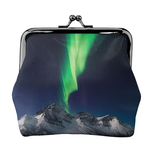 Aurora doppelseitig bedrucktes Muster Damen und Mädchen Mode Leder Kiss Lock Münzbörse Kartentasche, Schwarz , Einheitsgröße, Kartenhalter von GTGHYLHA